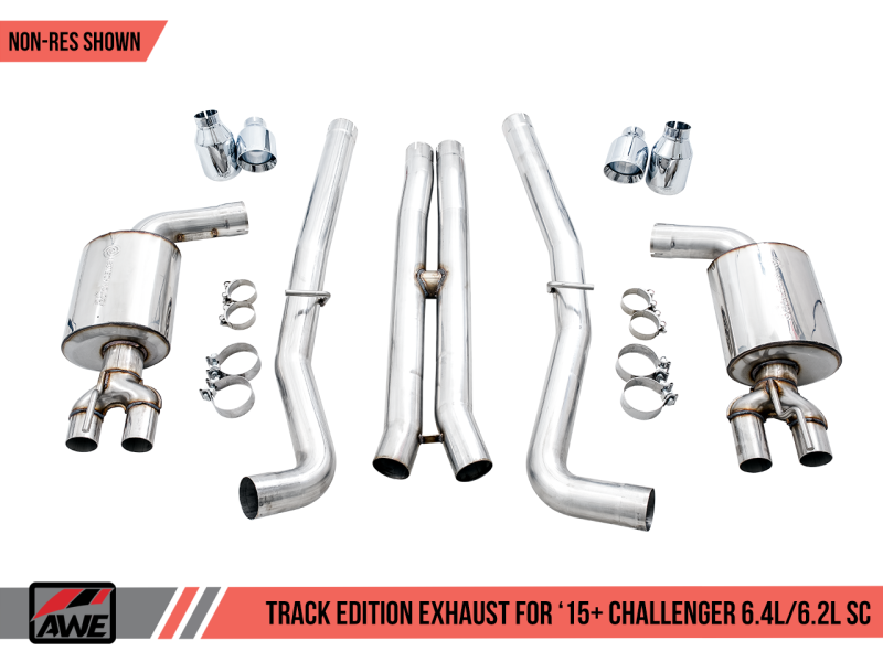 AWE Tuning 2015+ Dodge Challenger 6.4L/6.2L Non-Resonated Touring Edition Exhaust - 3020-42074-C-Dub Tech