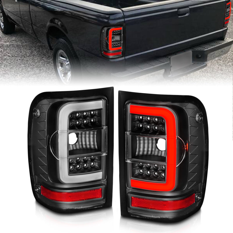 ANZO 2001-2011 Ford Ranger LED Tail Lights w/ Light Bar - 311390-C-Dub Tech