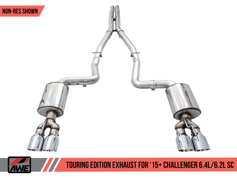 AWE Tuning 2015+ Dodge Challenger 6.4L/6.2L Non-Resonated Touring Edition Exhaust - 3020-42074-C-Dub Tech