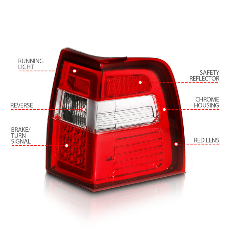 ANZO 07-17 For Expedition LED Taillights w/ Light Bar Chrome - 311410-C-Dub Tech