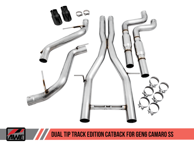 AWE Tuning 16-19 Chevy Camaro SS Resonated Cat-Back Exhaust - - 3015-33100-C-Dub Tech
