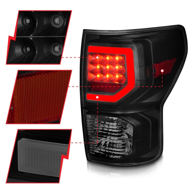 Anzo 07-11 Toyota Tundra Full LED Tailights Black Housing Smoke - 311387-C-Dub Tech