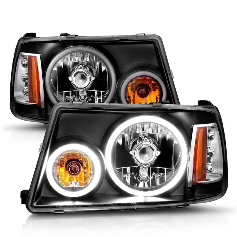 ANZO 2001-2011 Ford Ranger Projector Headlights w/ Halo Black (CCFL) - 111152-C-Dub Tech