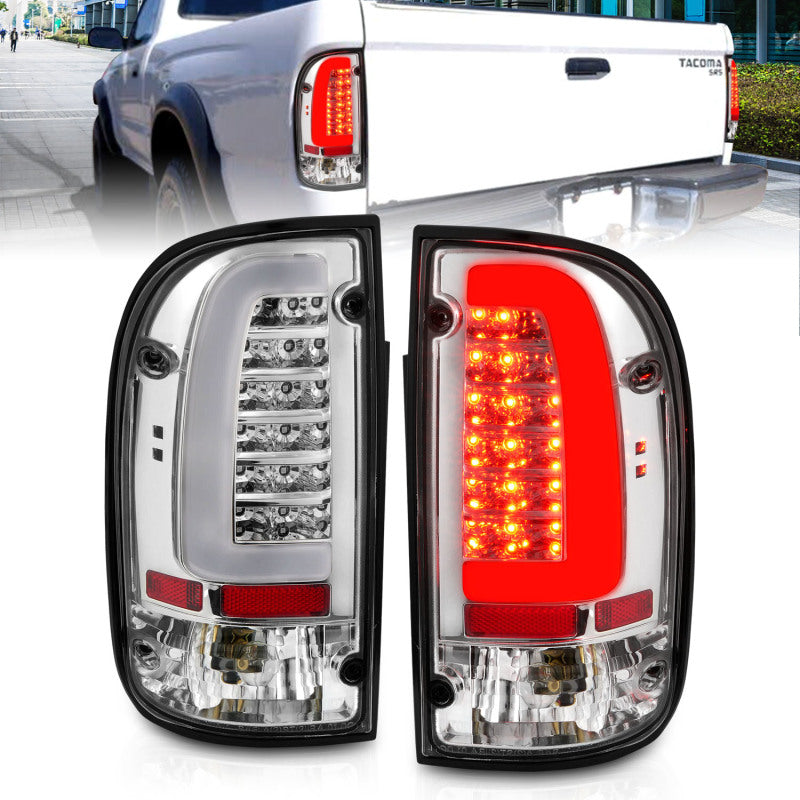 ANZO 1995-2004 Toyota Tacoma LED Taillights Chrome Housing Clear Lens - 311355-C-Dub Tech