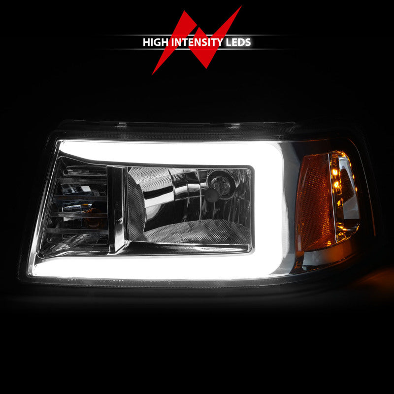 ANZO 2001-2011 Ford Ranger Crystal Headlights w/ Light Bar Chrome - 111512-C-Dub Tech