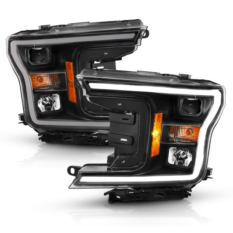 ANZO 2018-2019 Ford F-150 Projector Plank Style H.L. Black Amber - 111467-C-Dub Tech