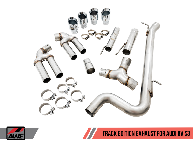 AWE Tuning Audi 8V S3 Track Edition Exhaust w/Diamond Black - 3015-43150-C-Dub Tech