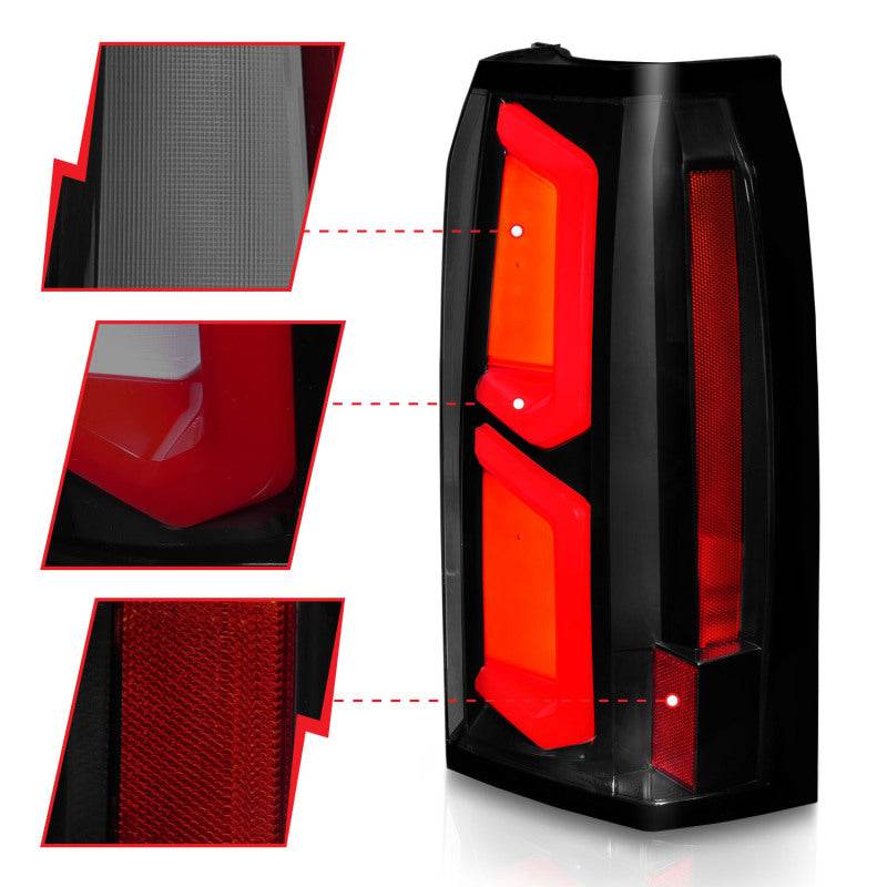 ANZO 2015-2020 Chevrolet Tahoe LED Tail Lights w/ Light Bar - 311375-C-Dub Tech