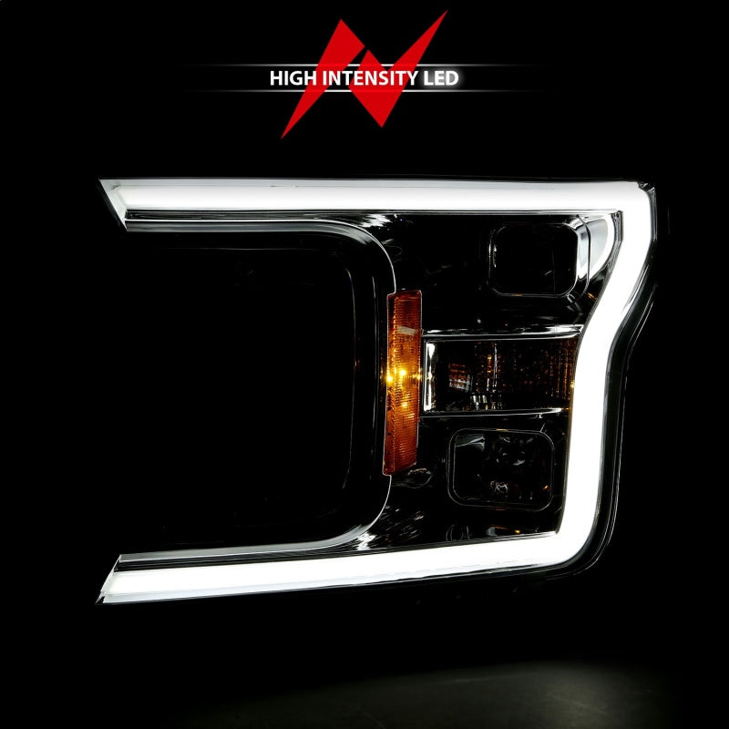 ANZO 2018-2019 Ford F-150 Projector Plank Style H.L. Chrome Amber - 111468-C-Dub Tech