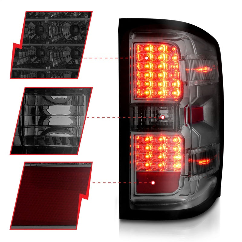 ANZO 15-19 Chevy Silverado 2500HD/3500HD (Factory Halogen Only) LED Tail - 311424-C-Dub Tech