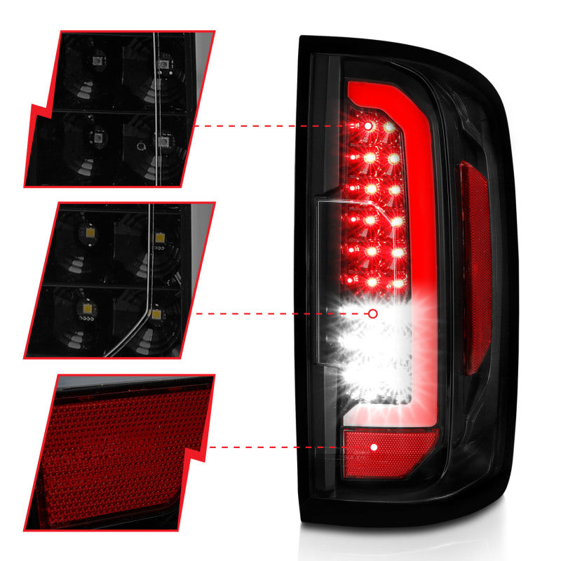 ANZO 15-21 GMC Canyon LED Taillights w/ Light Bar Black - 311403-C-Dub Tech
