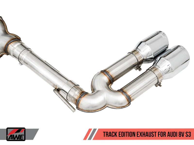AWE Tuning Audi 8V S3 Track Edition Exhaust w/Chrome Silver - 3015-42142-C-Dub Tech