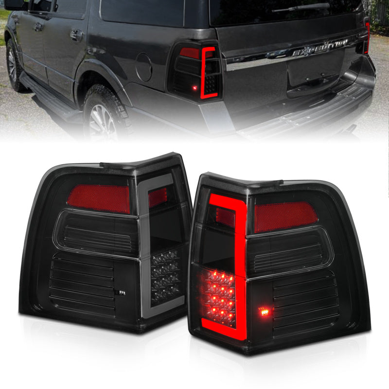 ANZO 07-17 Ford Expedition LED Taillights w/ Light Bar Black - 311409-C-Dub Tech