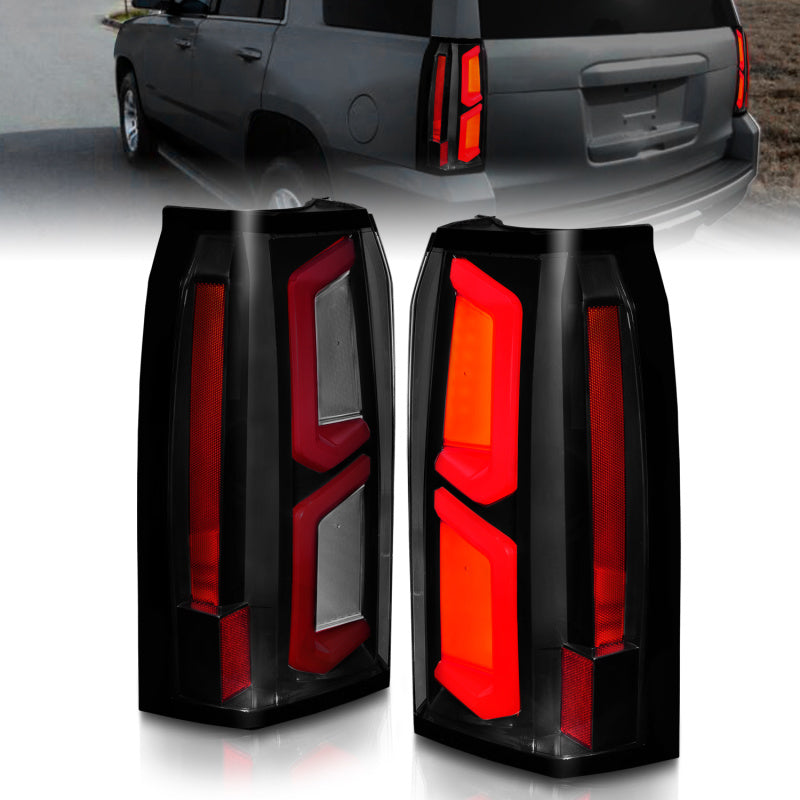 ANZO 2015-2020 Chevrolet Tahoe LED Tail Lights w/ Light Bar - 311375-C-Dub Tech