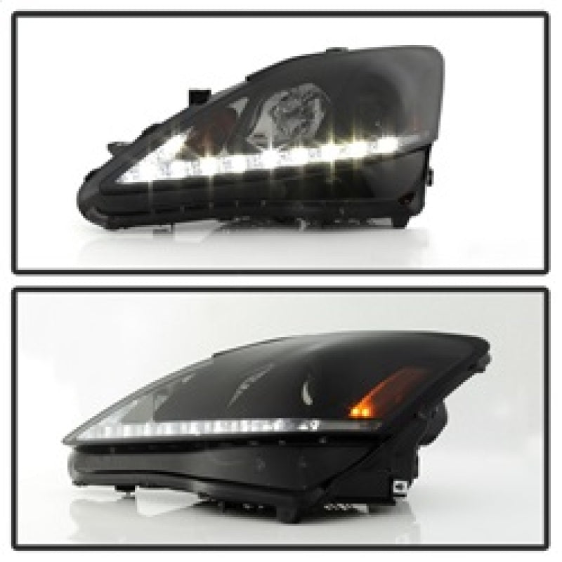 Spyder Lexus IS 250/350 2006-2010 Projector Headlights DRL Black Smoke - 5080073