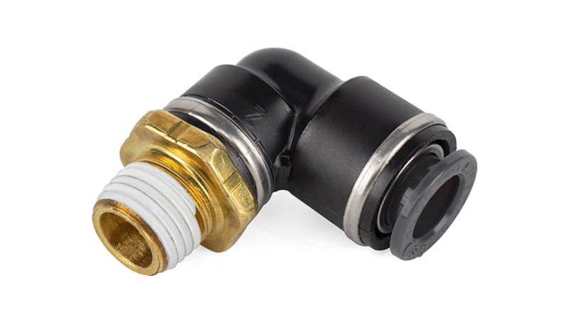 Air Lift Elbow- Male 1/4in Npt X 3/8in Tube - 21851-C-Dub Tech