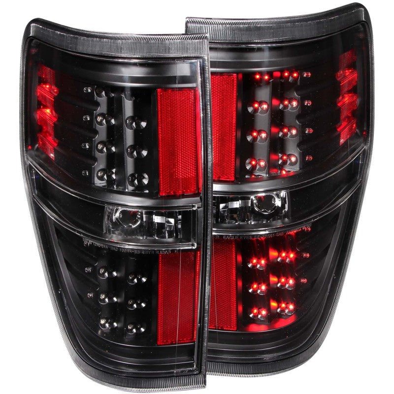 ANZO 2009-2014 Ford F-150 LED Taillights Black - 311145-C-Dub Tech
