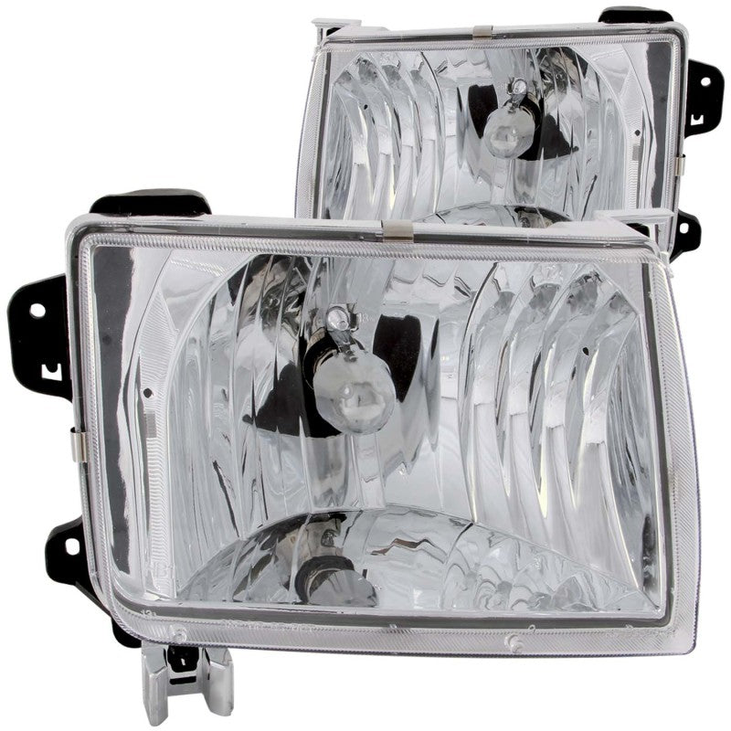 ANZO 1998-2000 Nissan Frontier Crystal Headlights Chrome - 111049-C-Dub Tech