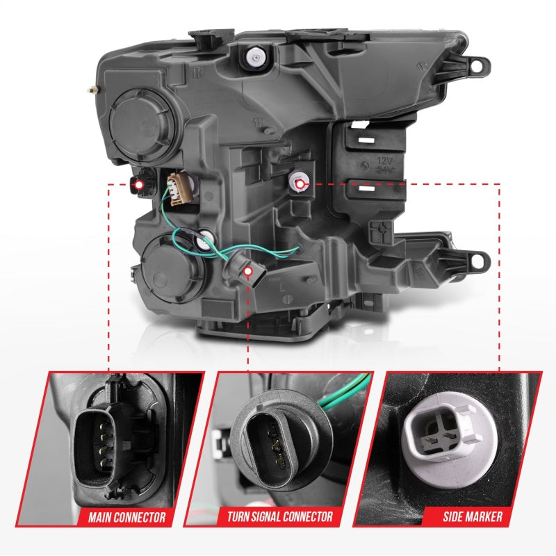 ANZO 2018-2020 Ford F-150 Projector Headlight w/Plank Style Switchback Chrome - 111510-C-Dub Tech