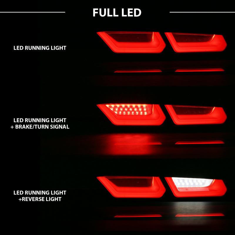 ANZO 2016-2018 Chevrolet Camaro L.E.D T.L Red/Clear - 321349-C-Dub Tech