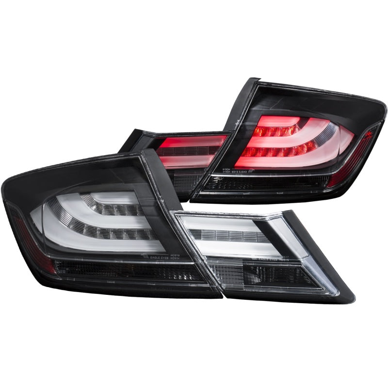ANZO 2013-2015 Honda Civic LED Taillights Black - 321323-C-Dub Tech