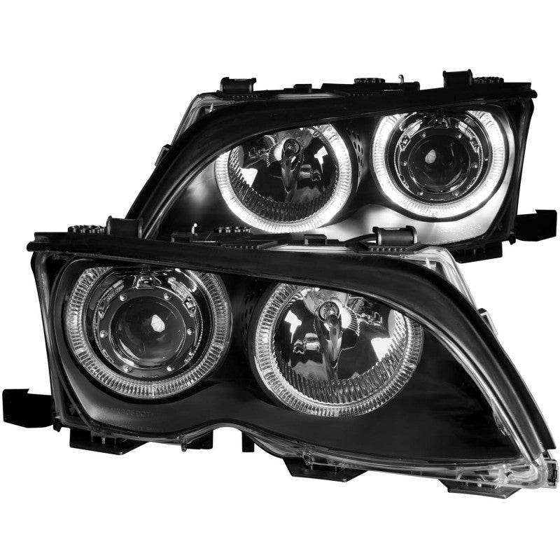 ANZO 2002-2005 BMW 3 Series E46 Projector Headlights w/ Halo - 121140-C-Dub Tech