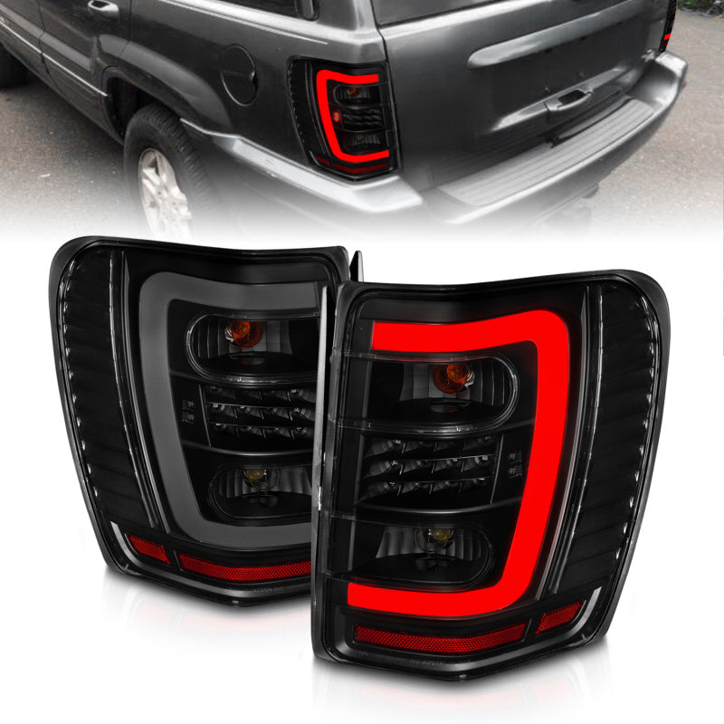 ANZO 1999-2004 Jeep Grand Cherokee LED Tail Lights w/ Light - 311395-C-Dub Tech