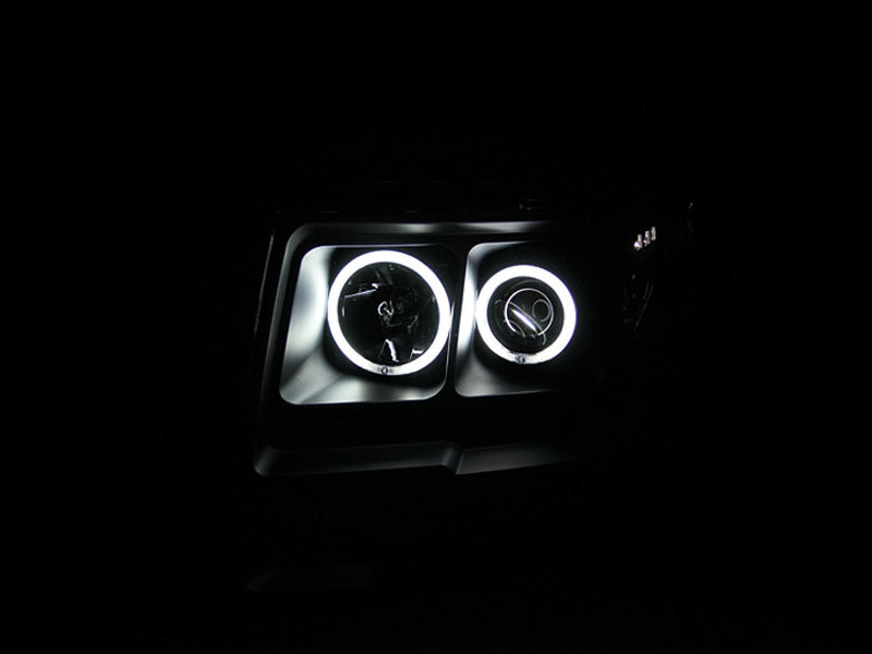 ANZO 2009-2014 Ford F-150 Projector Headlights w/ Halo Black (CCFL) - 111161-C-Dub Tech