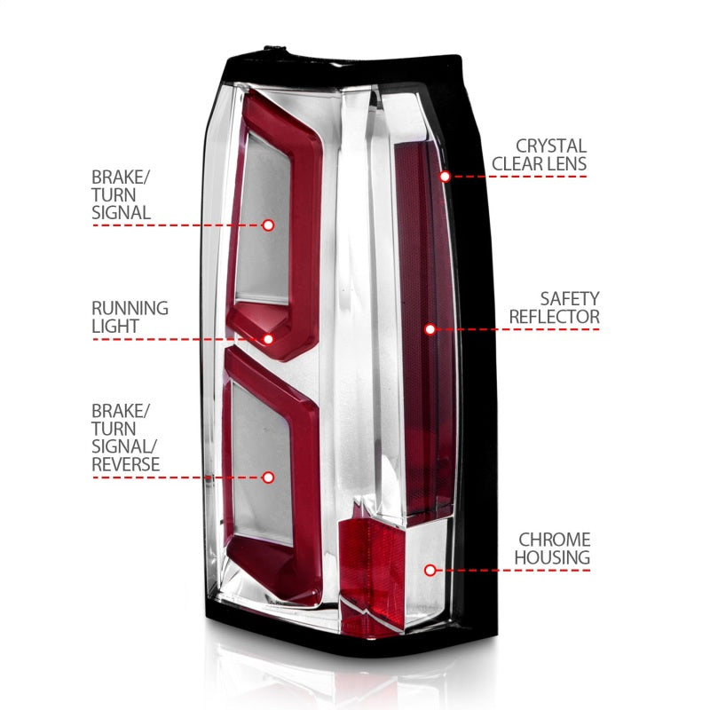 ANZO 2015-2020 Chevrolet Tahoe LED Tail Lights w/ Light Bar - 311376-C-Dub Tech
