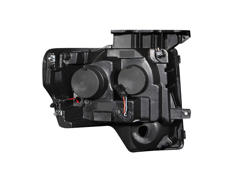 ANZO 2009-2014 Ford F-150 Projector Headlights w/ Halo Black (CCFL) - 111161-C-Dub Tech