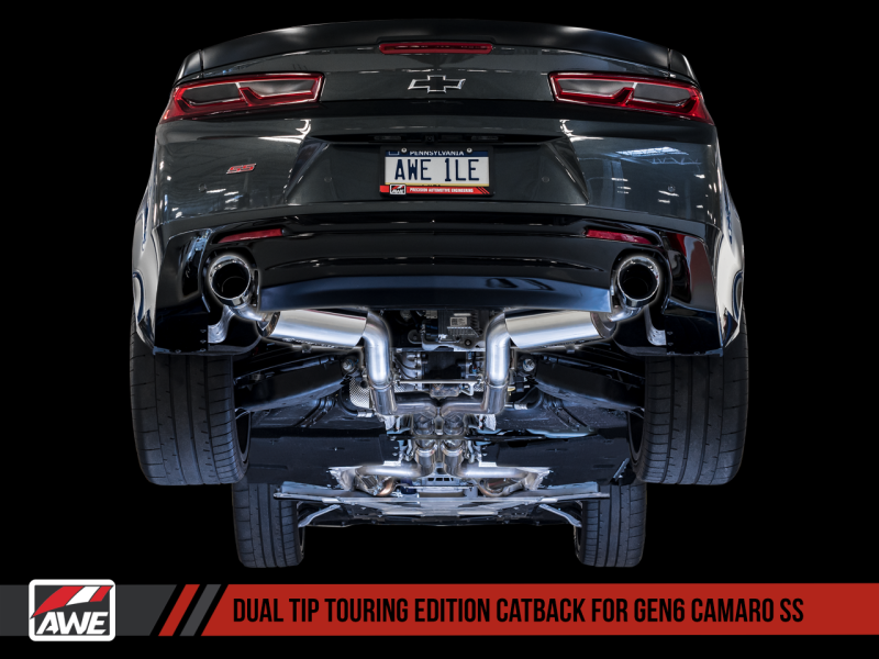 AWE Tuning 16-18 Chevy Camaro SS Resonated Cat-Back Exhaust - - 3015-32102-C-Dub Tech