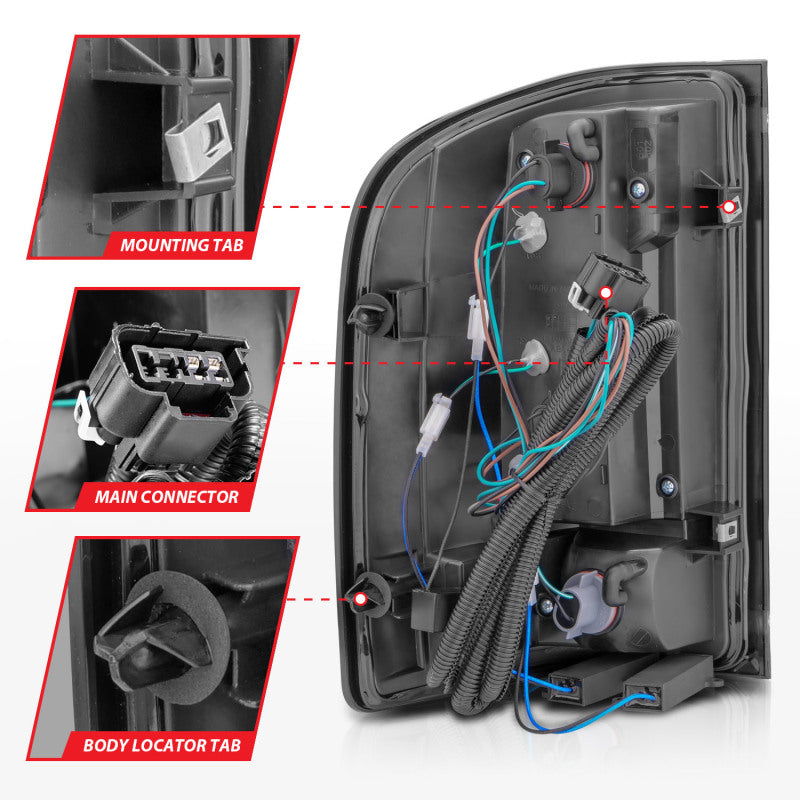 ANZO 2007-2013 Chevrolet Silverado1500/ 2500/ 3500 LED Tail Lights w/ - 311381-C-Dub Tech