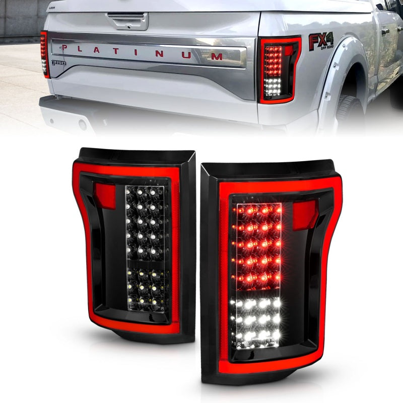 ANZO 2015-2016 Ford F-150 LED Taillights Black - 311261-C-Dub Tech