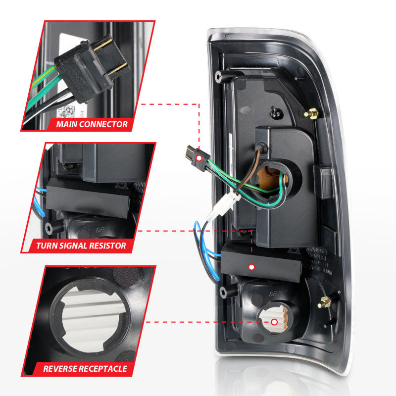 ANZO 1997-2003 Ford F-150 LED Tail Lights w/ Light Bar - 311377-C-Dub Tech