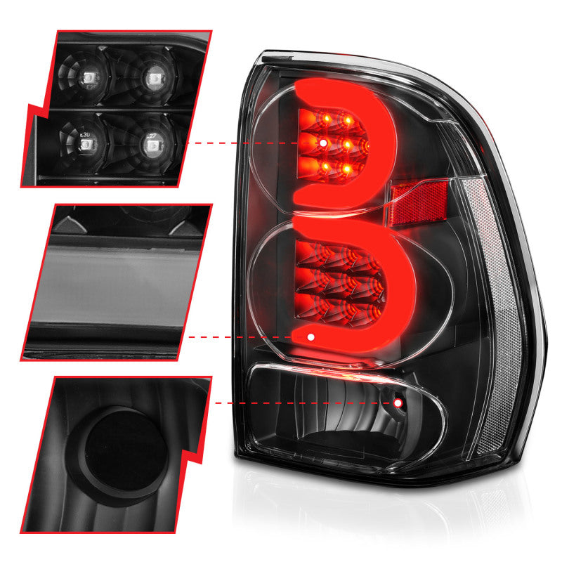 ANZO 2002-2009 Chevrolet Trailblazer LED Tail Lights w/ Light Bar - 311371-C-Dub Tech
