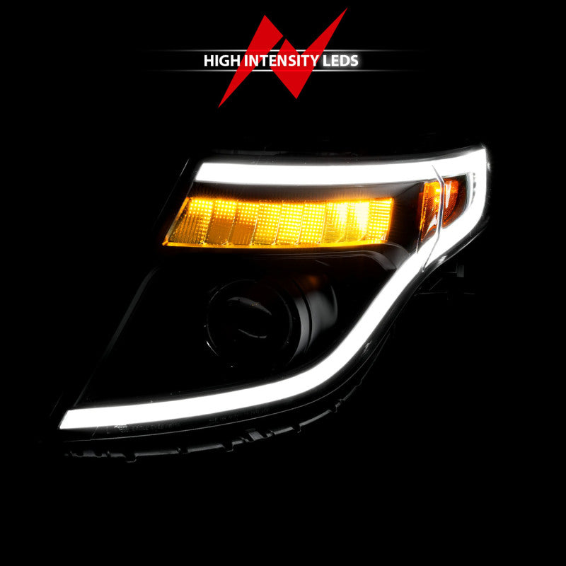 ANZO 11-15 Ford Explorer (w/Factory Halogen HL Only) Projector Headlights - 111575-C-Dub Tech