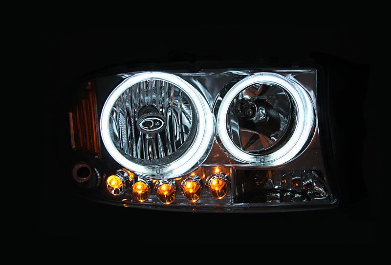 ANZO 2007-2014 Chevy TahOE Crystal Headlight Chrome Amber(OE) - 111475-C-Dub Tech