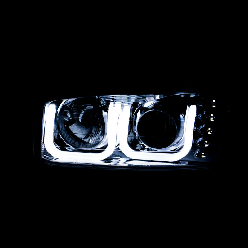ANZO 1999-2006 Gmc Sierra 1500 Projector Headlights w/ U-Bar Black - 111303-C-Dub Tech