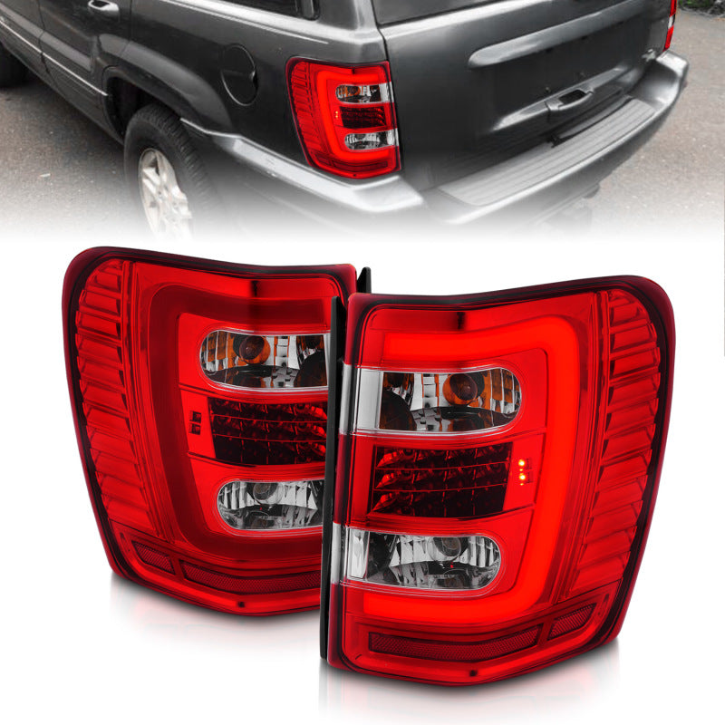 ANZO 1999-2004 Jeep Grand Cherokee LED Tail Lights w/ Light - 311396-C-Dub Tech