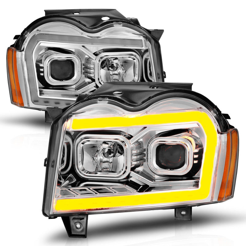 ANZO 05-07 Jeep Grand Cherokee Projector Headlights - w/ Light - 111544-C-Dub Tech