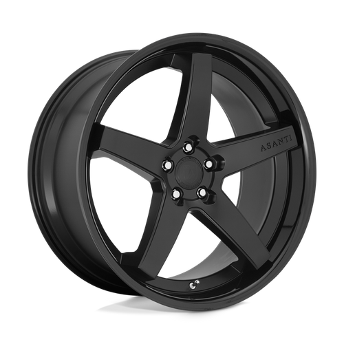 Set of 4: Asanti Abl31 Regal Wheel, 20x10.5 +20 Offset 5x115, Satin Black Gloss Black Lip - ABL31-20051520SB