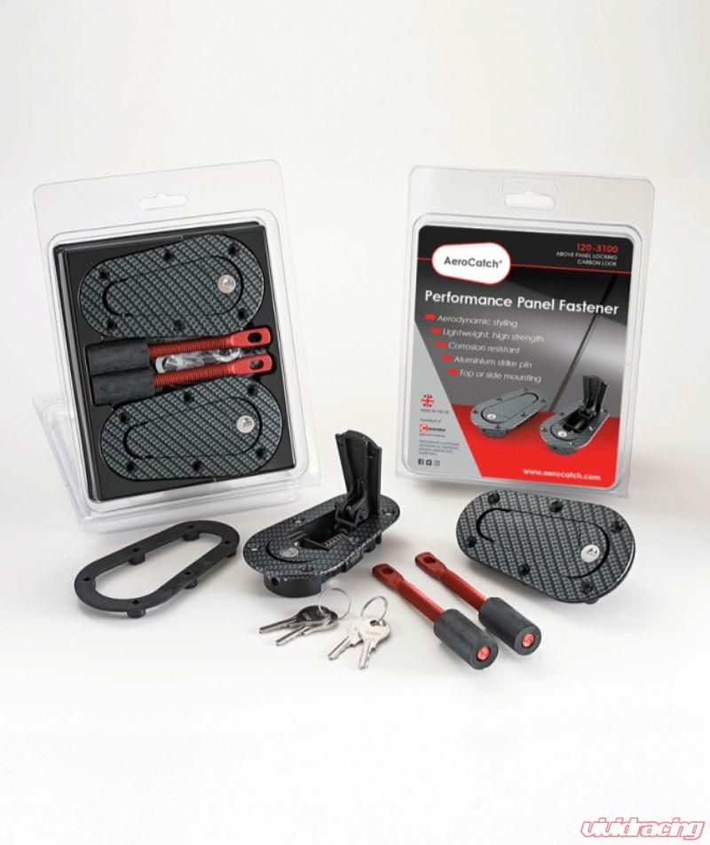 AeroCatch Carbon Fiber Design 120 Series Plus Flush Above Hood Fastners Built-in Security Lock-C-Dub Tech