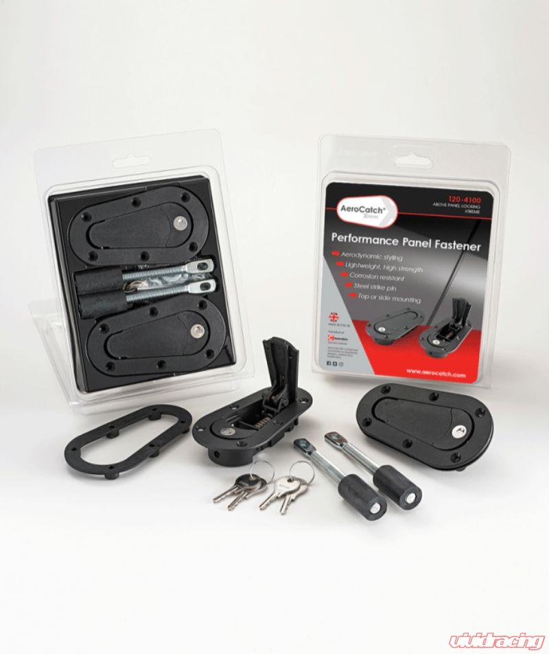 AeroCatch Black Xtreme Series 120 Plus Flush Hood Fasteners built-in Security Lock-C-Dub Tech