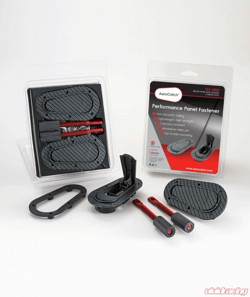 AeroCatch Carbon Fiber Design 125 Series Flush Below Panel Hood Fastners No Security Lock-C-Dub Tech