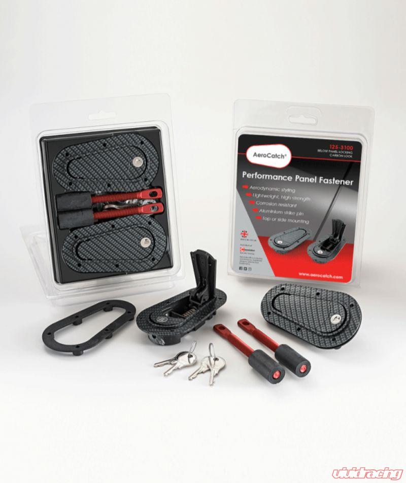 AeroCatch Carbon Fiber Design 125 Series Flush Below Panel Hood Fastners built-in Security Lock-C-Dub Tech