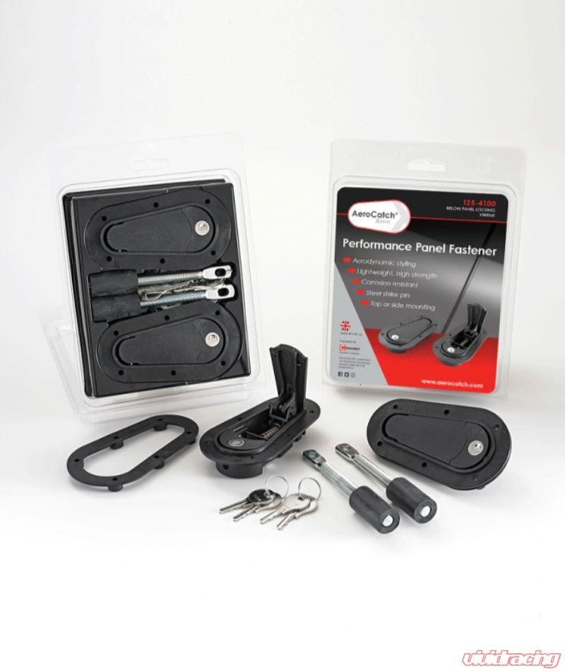 AeroCatch Black Xtreme 125 Series Flush Below Panel Hood Fasteners built-in Security Lock-C-Dub Tech