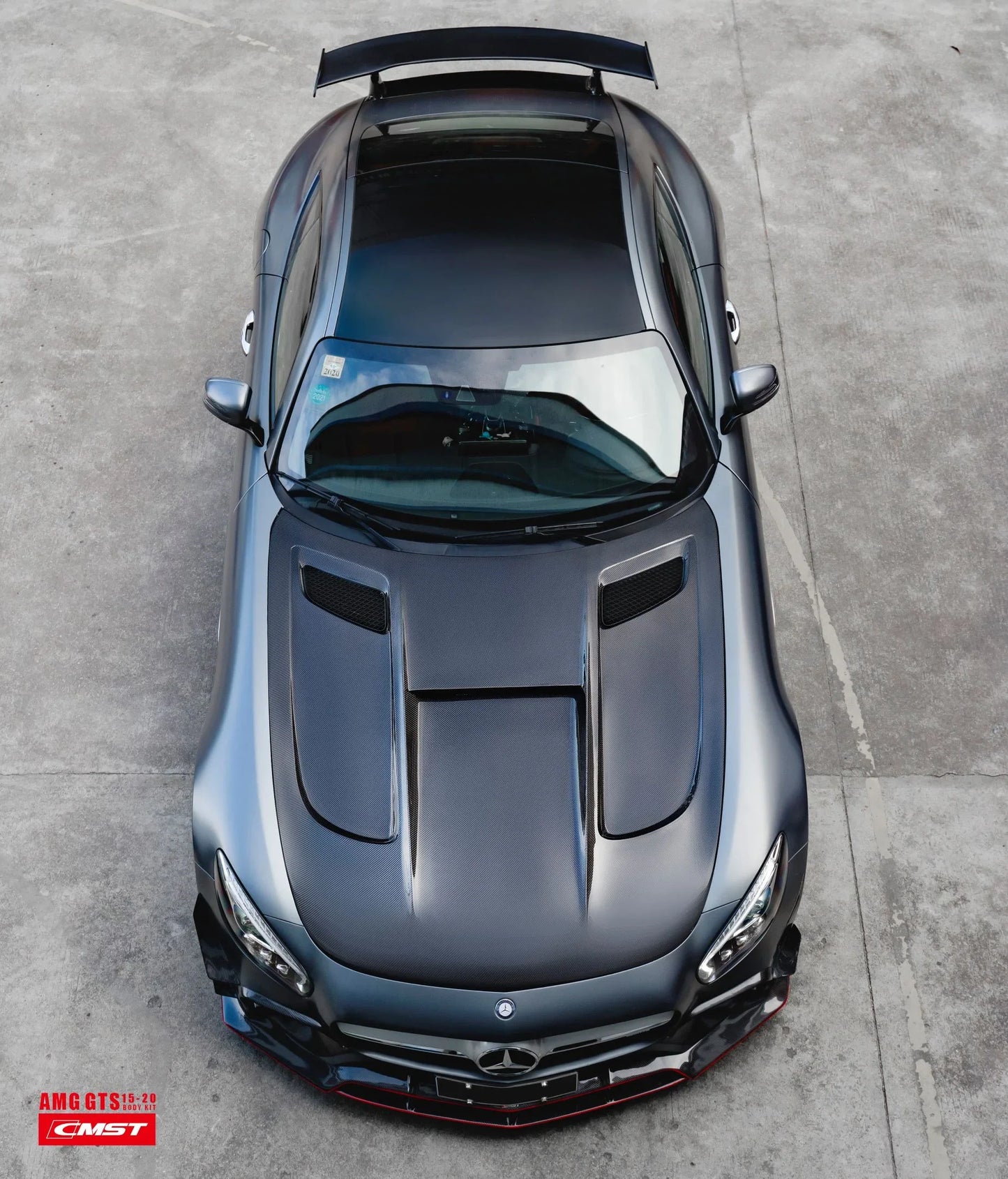 CMST Tuning Carbon Fiber Hood Black Series Style for Mercedes Benz C190 AMG GT GTS GTC GTR