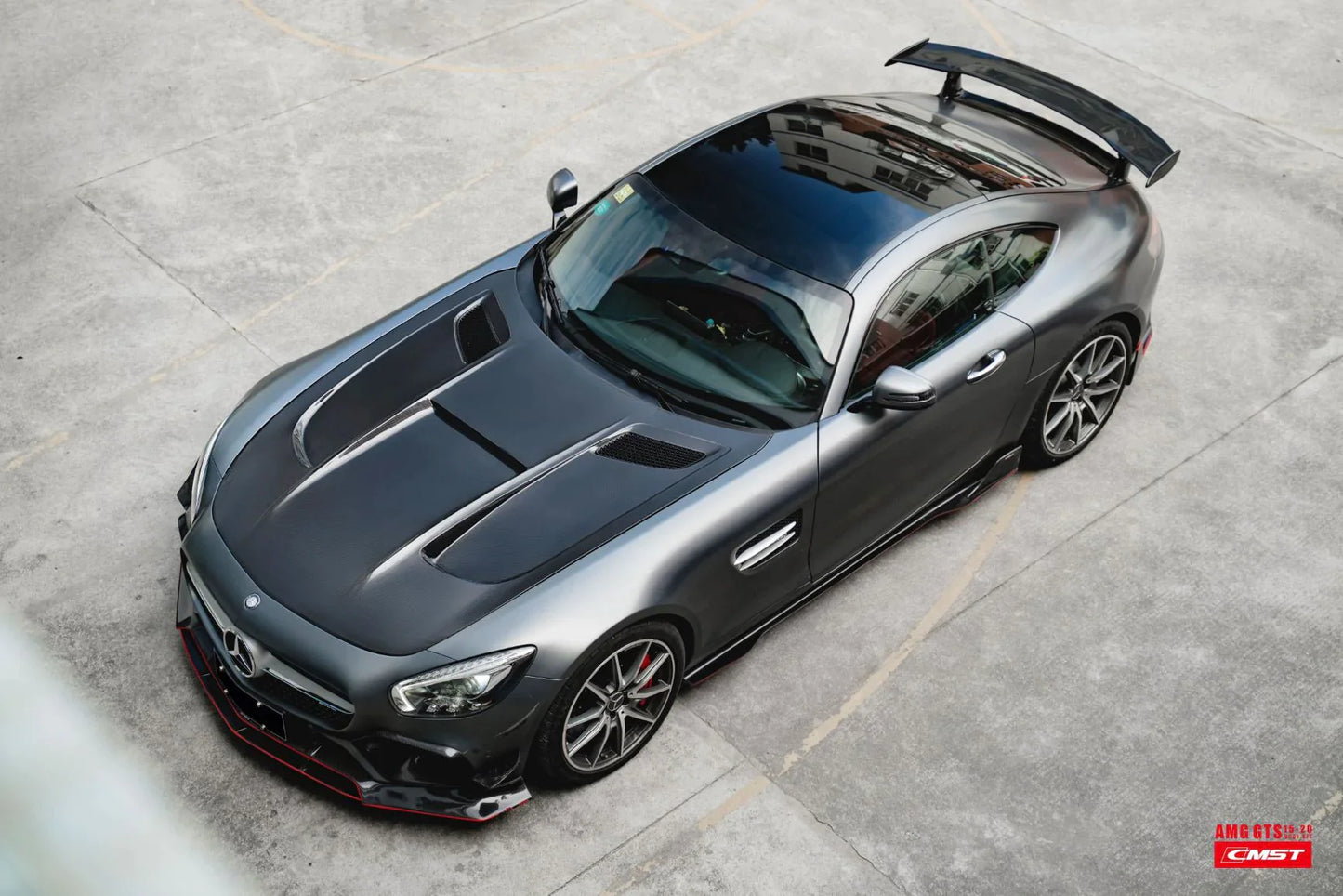 CMST Tuning Carbon Fiber Hood Black Series Style for Mercedes Benz C190 AMG GT GTS GTC GTR
