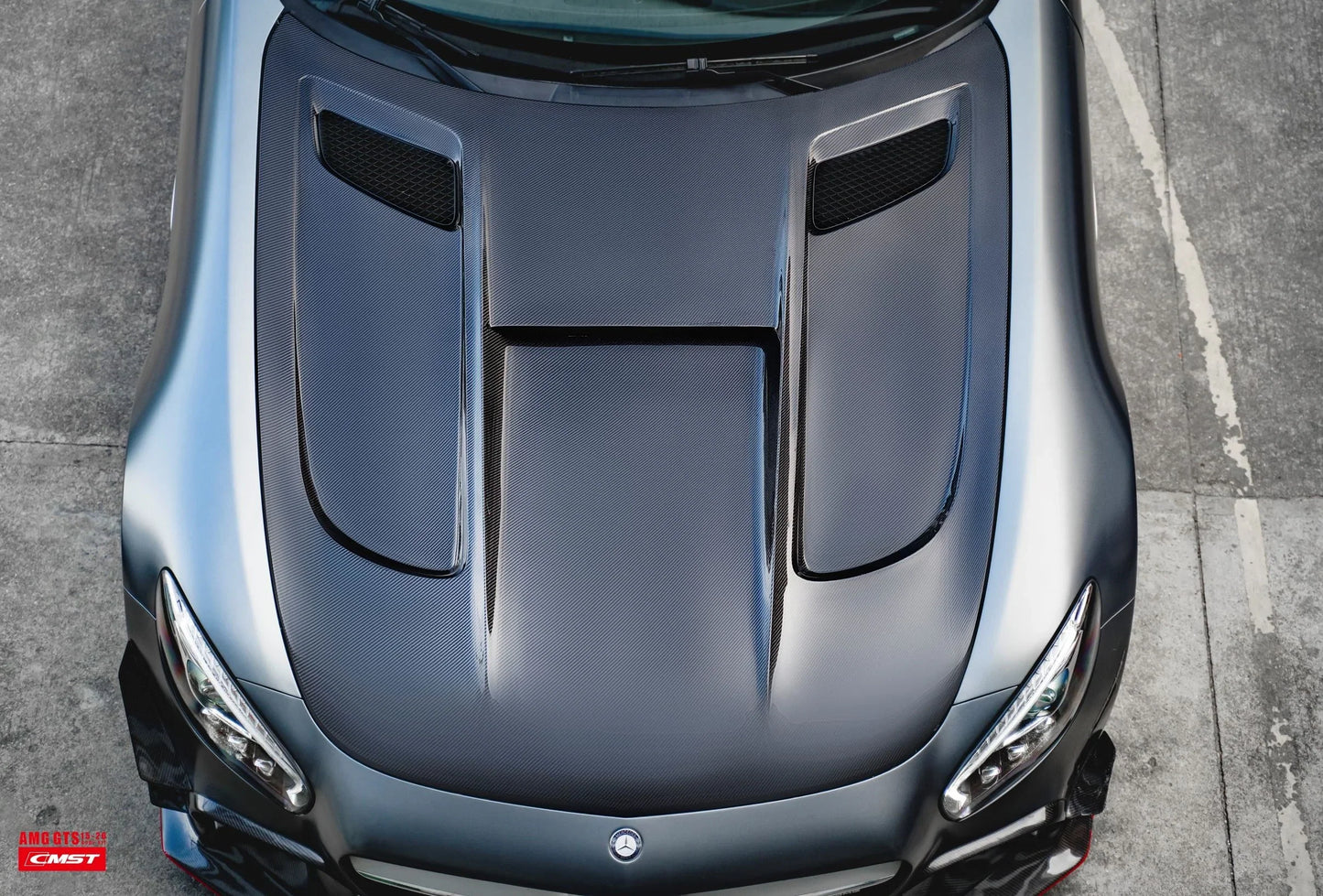 CMST Tuning Carbon Fiber Hood Black Series Style for Mercedes Benz C190 AMG GT GTS GTC GTR