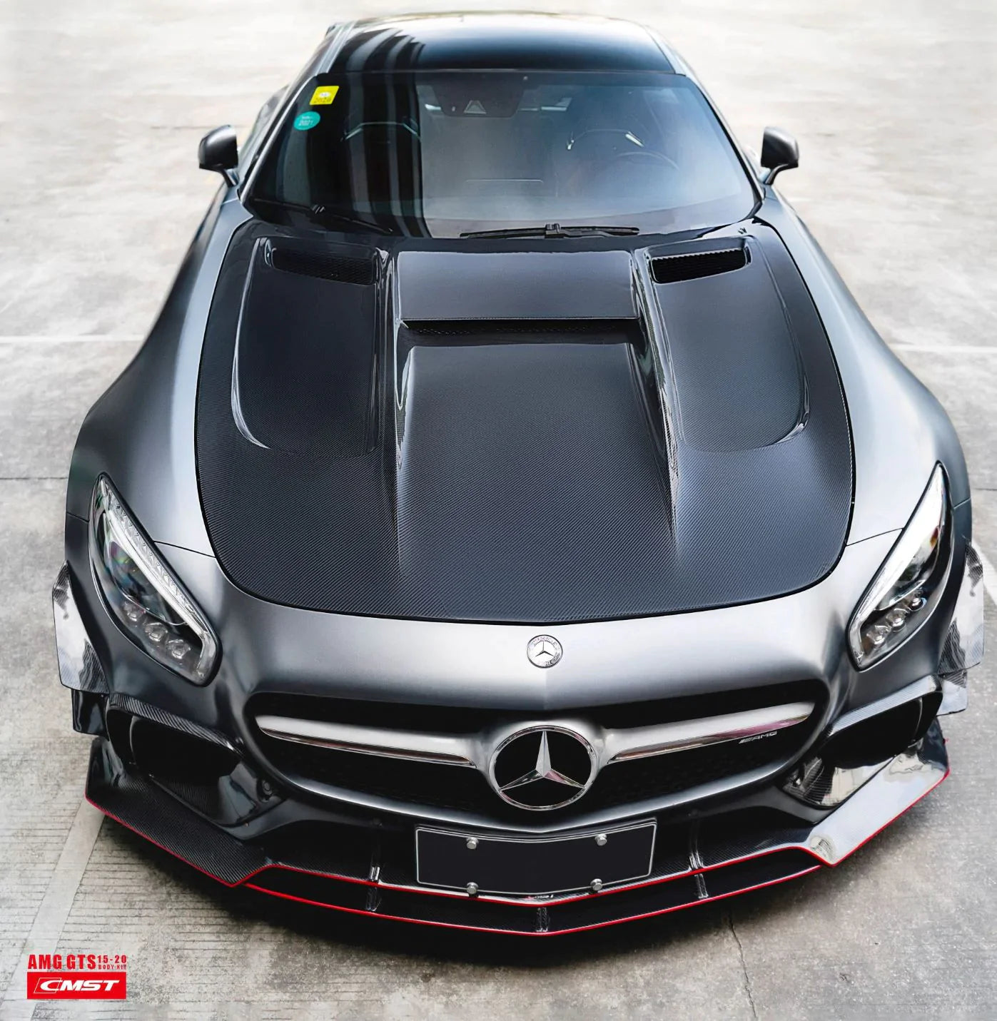 CMST Tuning Carbon Fiber Hood Black Series Style for Mercedes Benz C190 AMG GT GTS GTC GTR